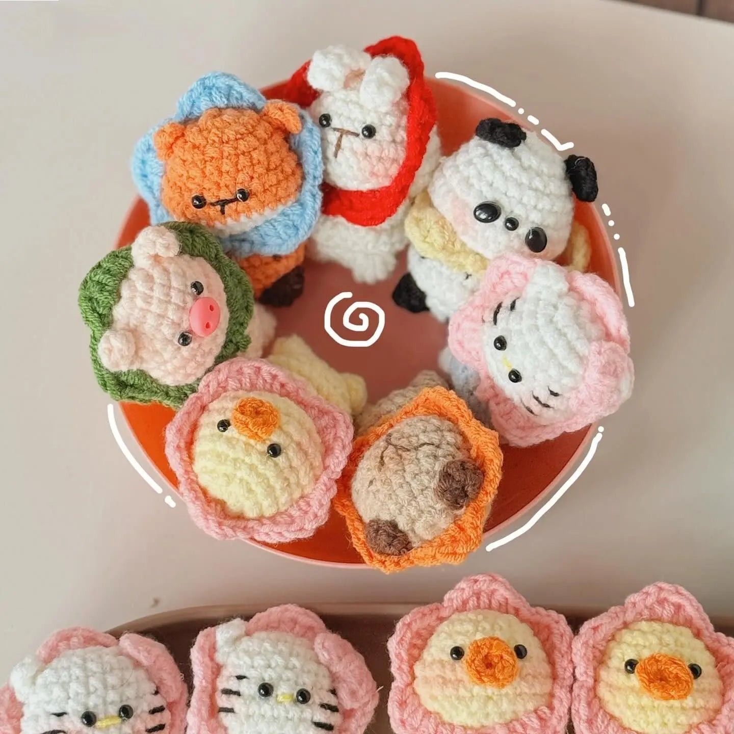 Handcrafted Amigurumi Animal Keychains - Adorable Plush Bag Charms and Thoughtful Gifts for Friends and Mother's Day