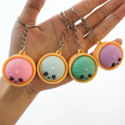 Mini Dumpling Keychain – Charming Cartoon Pendant for Backpacks, Keys, and Bags, Ideal for Kids and Gifts, Soft and Durable Design