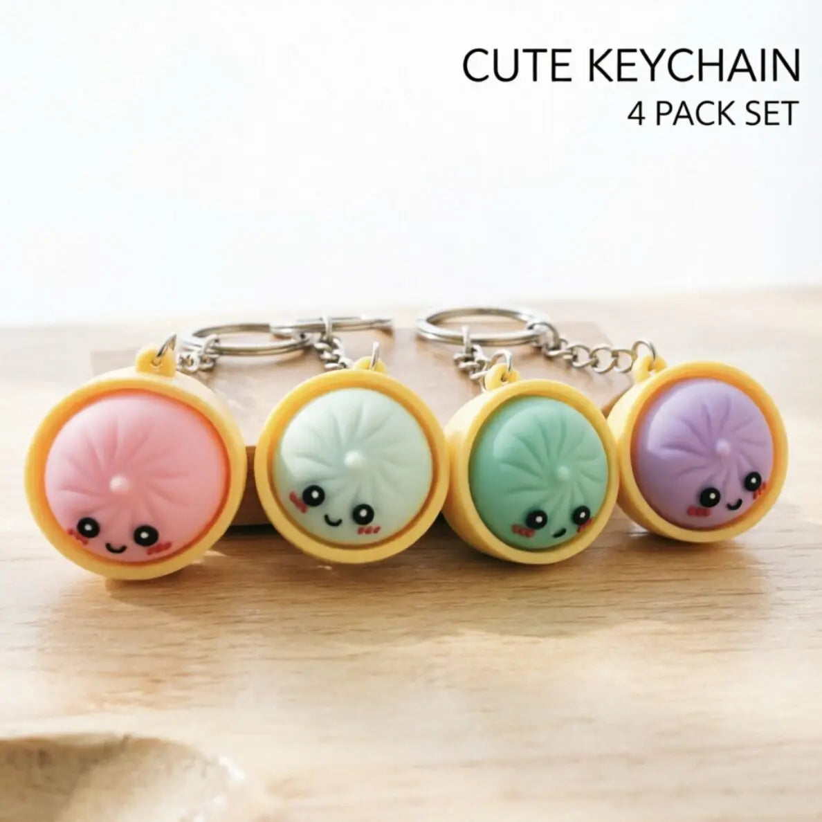 Mini Dumpling Keychain – Charming Cartoon Pendant for Backpacks, Keys, and Bags, Ideal for Kids and Gifts, Soft and Durable Design