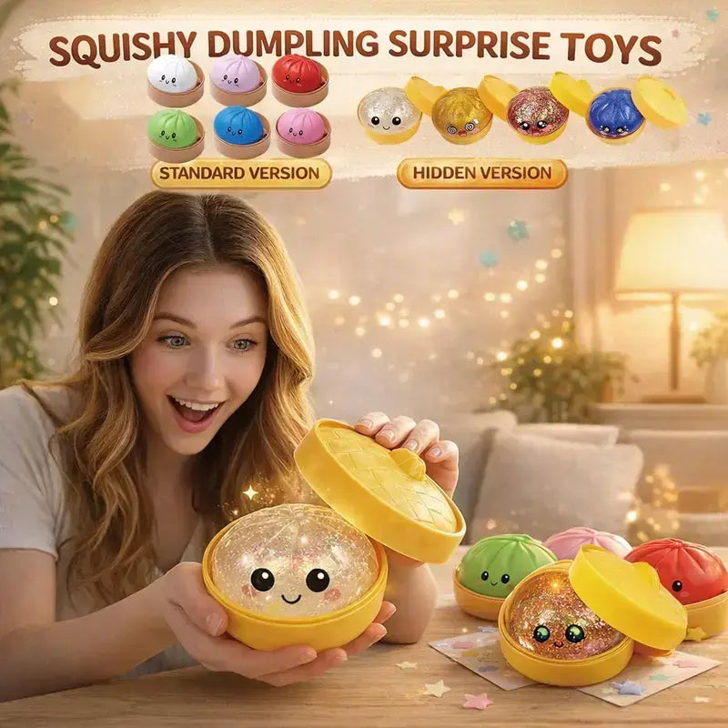 Expressive Large Dumpling Squishy - Blind Box Fidget Toy, Soft TPR Material for Stress Relief, Unboxing Surprise with Random Styles, Ideal for Valentine’s Day and Easter Gifts, Perfect for Children's Gift Exchanges