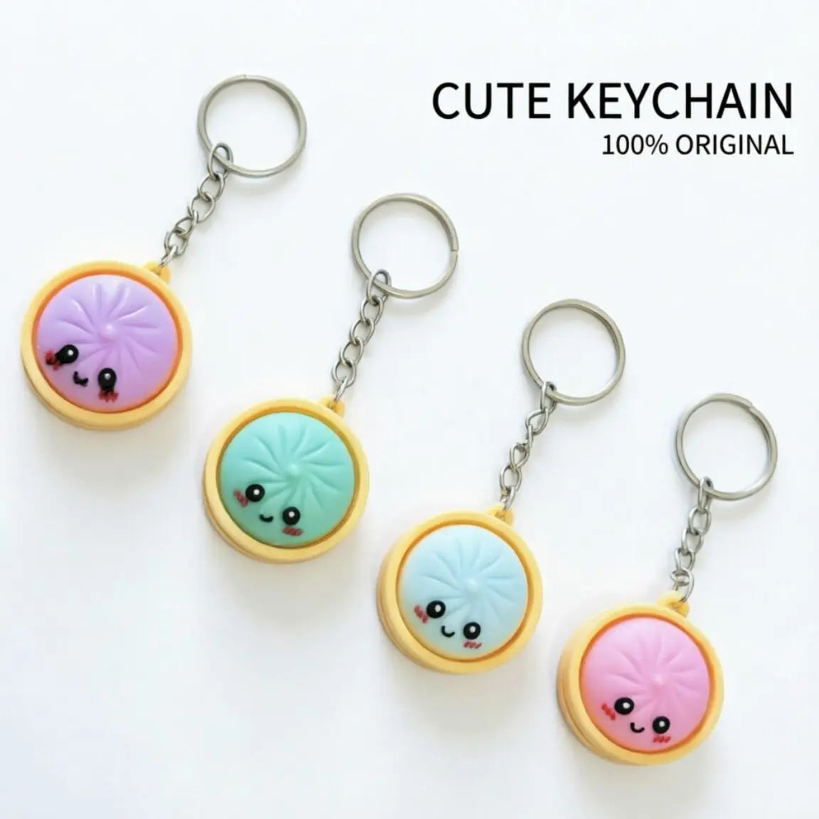 Mini Dumpling Keychain – Charming Cartoon Pendant for Backpacks, Keys, and Bags, Ideal for Kids and Gifts, Soft and Durable Design