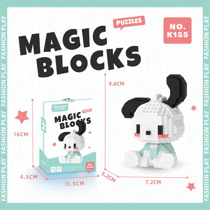 Sanrio Hello Kitty Micro Building Block Set - Pochacco, Cinnamoroll, Kuromi, and My Melody 3D Model Figures