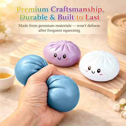 2026 Glitter Dumpling Squishy in Steamer Box - Soft Sensory Fidget Tool for Stress and Anxiety Relief, Ideal for Home, Office, and Parties