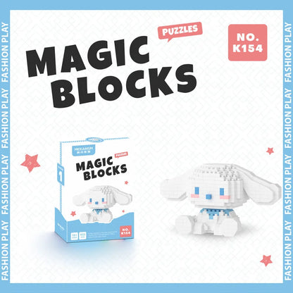 Sanrio Hello Kitty Micro Building Block Set - Pochacco, Cinnamoroll, Kuromi, and My Melody 3D Model Figures