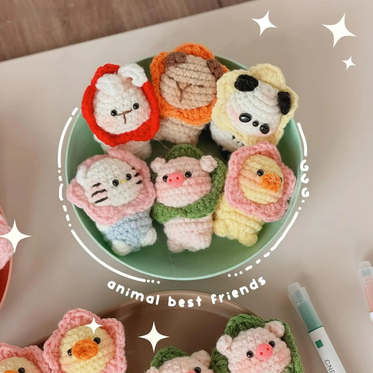 Handcrafted Amigurumi Animal Keychains - Adorable Plush Bag Charms and Thoughtful Gifts for Friends and Mother's Day