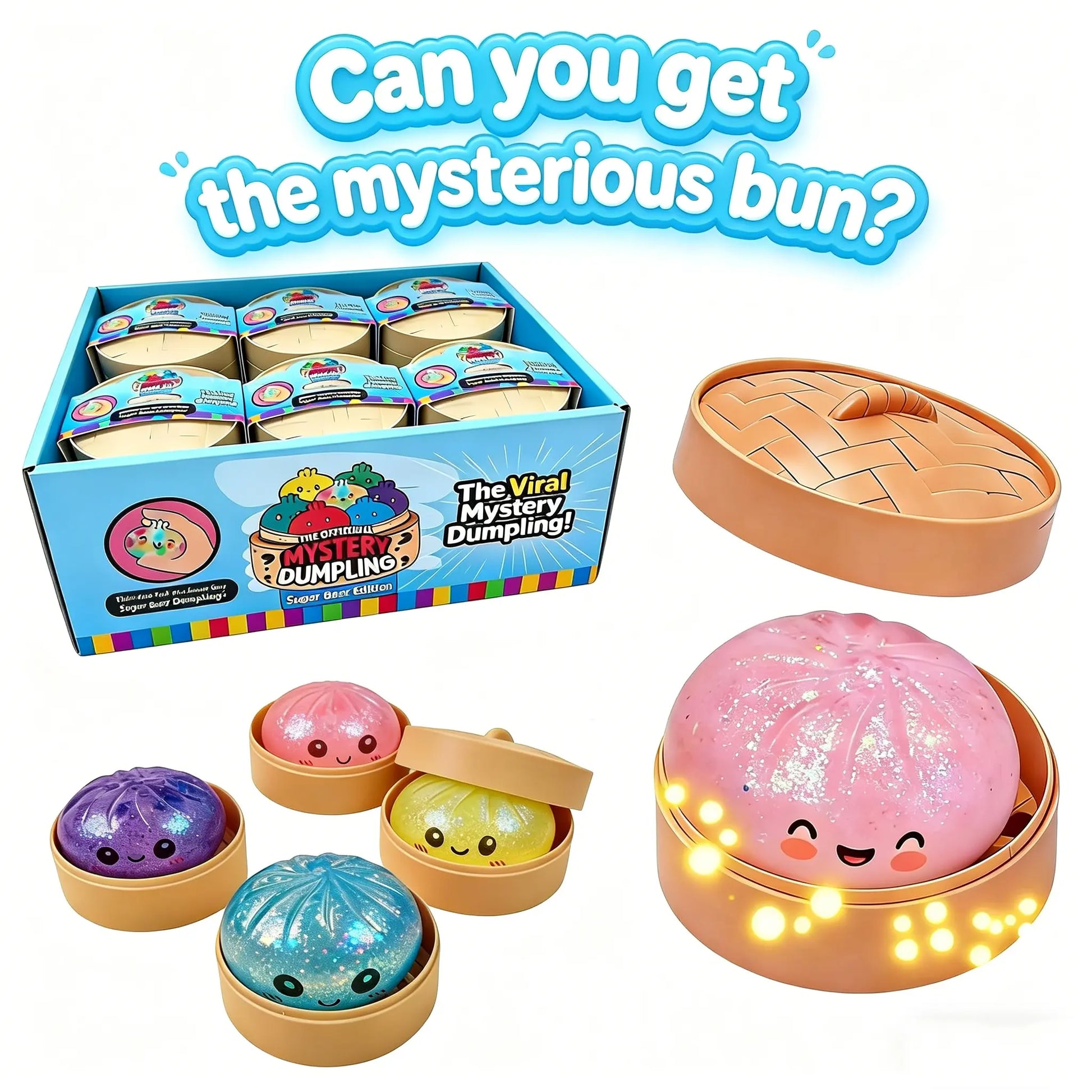Expressive Large Dumpling Squishy - Blind Box Fidget Toy, Soft TPR Material for Stress Relief, Unboxing Surprise with Random Styles, Ideal for Valentine’s Day and Easter Gifts, Perfect for Children's Gift Exchanges