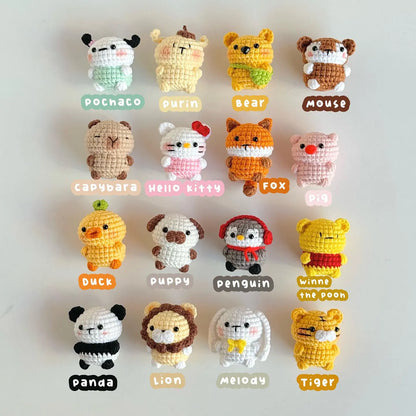 Handcrafted Amigurumi Animal Keychains - Adorable Plush Bag Charms and Thoughtful Gifts for Friends and Mother's Day