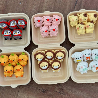 Handcrafted Amigurumi Animal Keychains - Adorable Plush Bag Charms and Thoughtful Gifts for Friends and Mother's Day