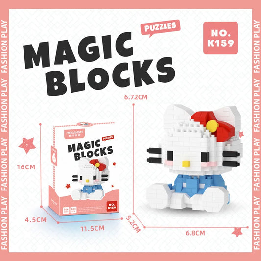Sanrio Hello Kitty Micro Building Block Set - Pochacco, Cinnamoroll, Kuromi, and My Melody 3D Model Figures